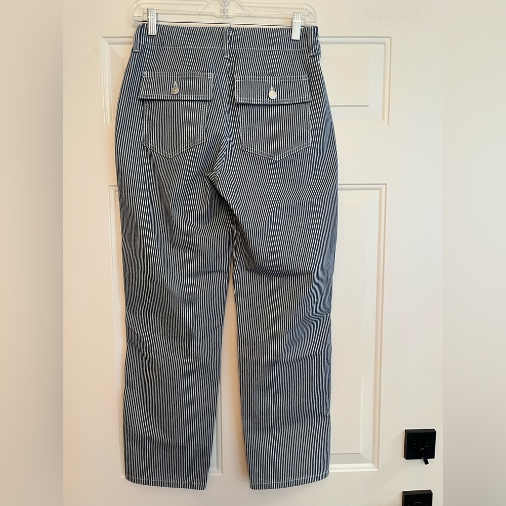 New women’s Boden Kensington white stripe utility casual pants jeans. Size 6 - Picture 2 of 15